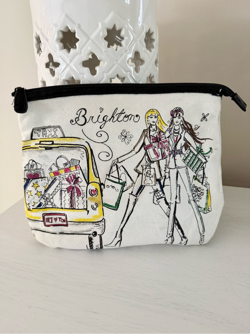 Brighton Large City Friends Printed Canvas Pouch
